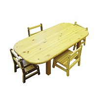 Стол малышовый овальный (массив)L120 xB60 xH37см арт. МП19212