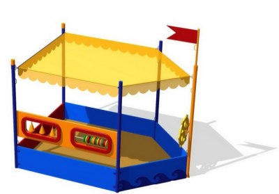 Песочница Кораблик с тентом арт. AQ17285