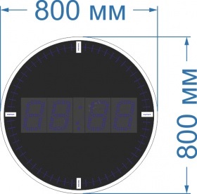 Часы-термометр круглые со светодиодными секундными «рисками» для улицы (Яркость светодиода 2 кд. - т