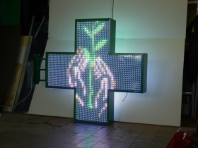 Аптечный крест. Размер 800х800х150 мм. Цвет свечения - полноцветный арт. КрС21984