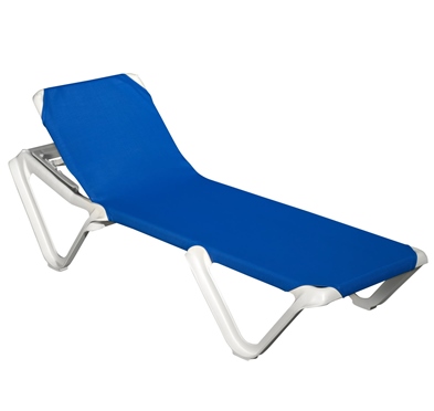 Шезлонг Balliu EVA (белый каркас, цветная ткань на выбор)