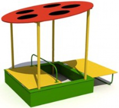 Песочница Божья коровка с крышками и теневым навесом арт. AQ17280