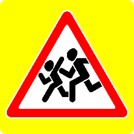 Дорожные знаки на желтом фоне в квадрате 900х900 мм - треугольник в квадрате (Коммерческая пленка, т