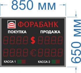 Табло курсов валют с переменным знаком №2 для помещения на 4 знака в поле валют арт. КрС22303