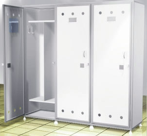 Шкаф гардеробный медицинский (металл) трехстворчатый
