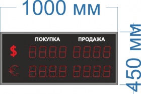 Табло курсов валют с переменным знаком №4 для помещения на 4 знака в поле валют. На 4 валюты арт. Кр