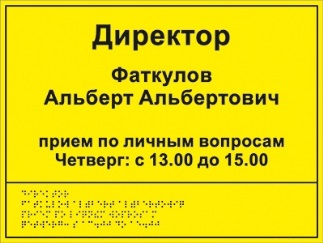 Информационно-тактильный знак (табличка), 300х400 мм, рельефный, пластик арт.ИА12117