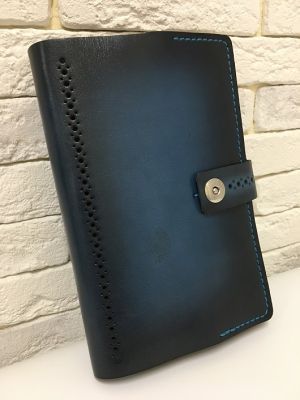 Блокнот а5 (ручная работа, натуральная кожа), синий