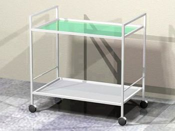 Столик-тележка медицинский инструментальный (металл) 2 полки