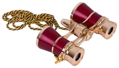 Бинокль Levenhuk (Левенгук) Broadway 325F с подсветкой и цепочкой, красный