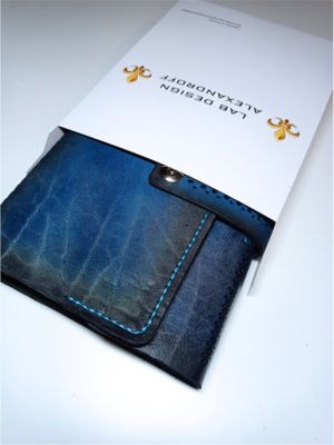 Блокнот а5 (ручная работа, натуральная кожа), синий