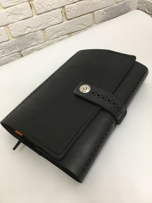 Ежедневник а5 недатированный (ручная работа, натуральная кожа), черный