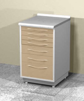 Металлическая тумба напольная с 7 ящиками