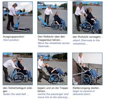 Лестничный гусеничный мобильный подъемник для инвалидов Standard SA-2 в комплекте со съемной платфор