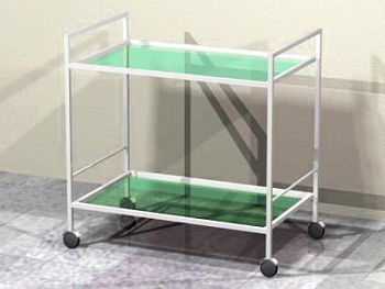 Столик-тележка медицинский инструментальный (металл) 2 полки