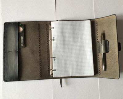 Блокнот а5 (ручная работа, натуральная кожа), серый