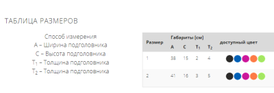 Подголовник прямой BodyMap DY (Размер 1, 2) арт. 23939МО