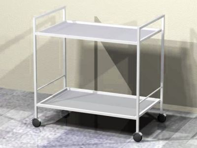 Столик-тележка медицинский инструментальный (металл) 2 полки