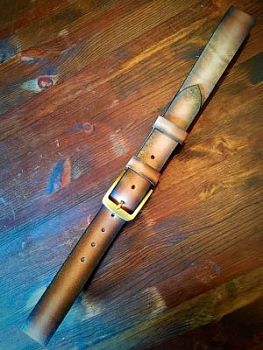 Ремень (ручная работа, натуральная кожа), коричневый