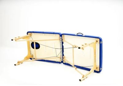 Стол массажный, на буковом каркасе, синий MET Comfort PRO W2