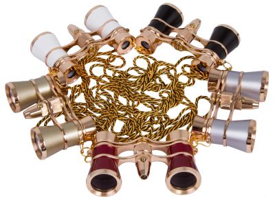 Бинокль Levenhuk (Левенгук) Broadway 325F с подсветкой и цепочкой, золотой