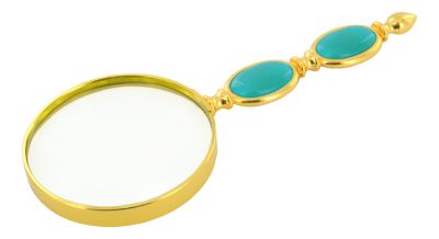 Лупа на ручке 3x, металл, цветная (16-72)