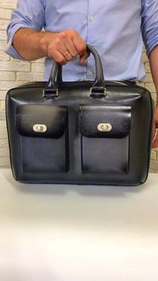 Портфель Deal (ручная работа, натуральная кожа), серый