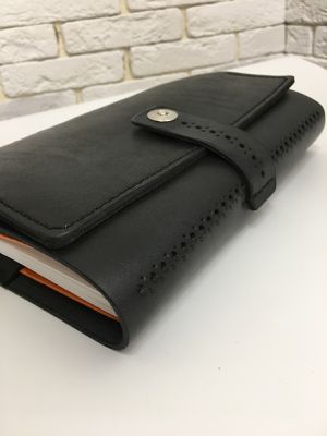 Ежедневник а5 недатированный (ручная работа, натуральная кожа), черный