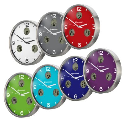 Часы настенные Bresser (Брессер) MyTime io NX Thermo/Hygro, 30 см, серые