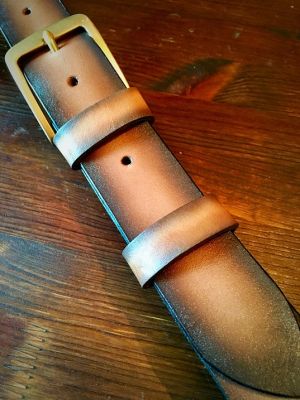 Ремень (ручная работа, натуральная кожа), коричневый