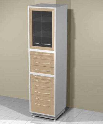 шкаф одностворчатый с 2 полками и 10 ящиками