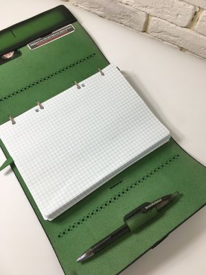 Блокнот а5 (ручная работа, натуральная кожа), зеленый