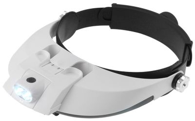 Лупа налобная Veber 1x/1,5x/2,0x/2,5x/3,5x, с подсветкой (81001-G)