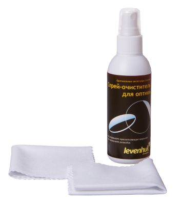 Набор для ухода за оптикой Levenhuk (2 салфетки 15x15 см, спрей 95 мл)