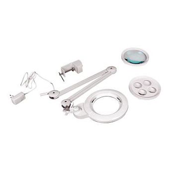 Лупа-лампа на струбцине Veber LED Bi-color, со сменными линзами и подсветкой (8608D)