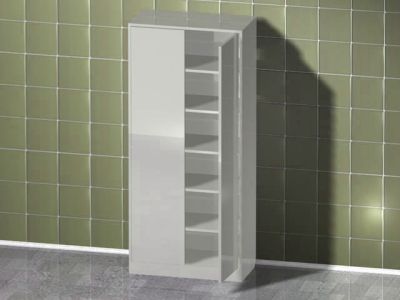 Шкаф двухдверный с замком , 4 полки, без ножек