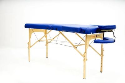 Стол массажный, на буковом каркасе, синий MET Comfort PRO W2
