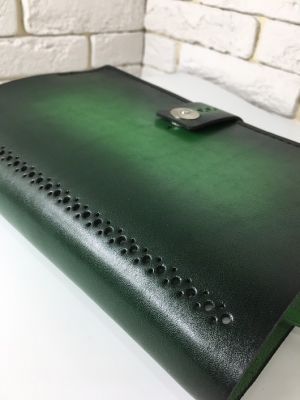 Блокнот а5 (ручная работа, натуральная кожа), зеленый