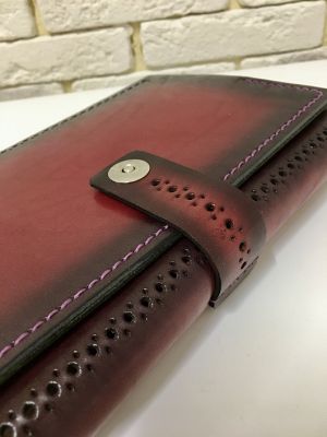 Блокнот а5 (ручная работа, натуральная кожа), бордовый