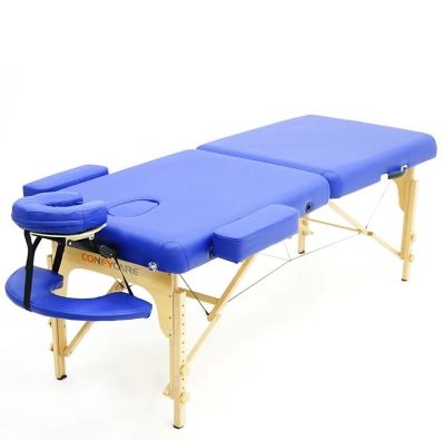 Стол массажный, на буковом каркасе, синий MET Comfort PRO W2