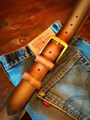 Ремень (ручная работа, натуральная кожа), коричневый