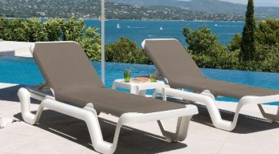 Шезлонг Balliu Lola (белый каркас, цветная ткань на выбор)