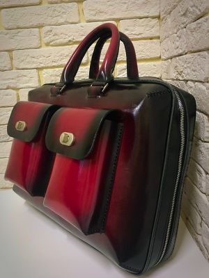 Портфель Deal (ручная работа, натуральная кожа), бордовый