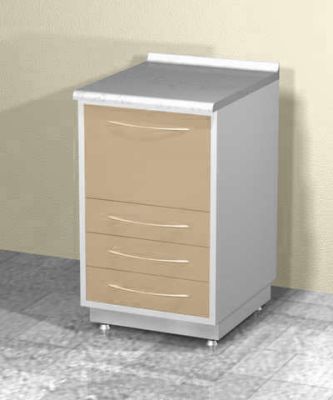 Металлическая тумба напольная с 4 ящиками