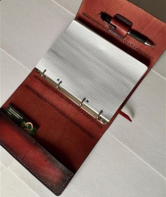 Блокнот а5 (ручная работа, натуральная кожа), бордовый