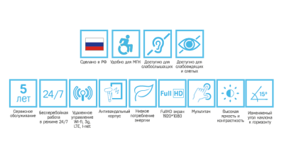 Информационный терминал для инвалидов многофункциональный Доступная среда Представительский 55 дюймо