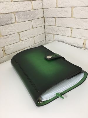Блокнот а5 (ручная работа, натуральная кожа), зеленый