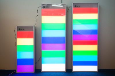 Панель светозвуковая интерактивная «Лестница света» (150х55х13 см), 12 ячеек арт. RM14156