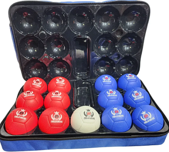 Набор для игры Бочча с мячами средней жесткости в жестком кейсе FIELD GEAR (с набором для судейства)