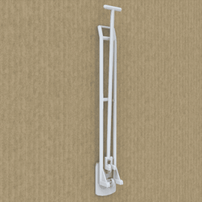 Крючок пластиковый с держателем ценника для картонного дисплея COR-HOOK-T (длина 200 мм, Белый)